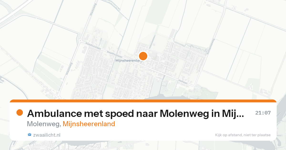 Ambulance met spoed naar Molenweg in Mijnsheerenland — 20 aug 2026