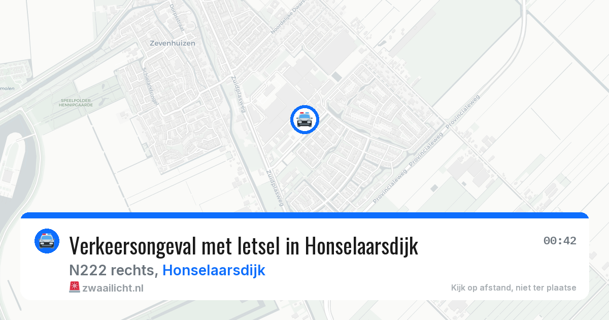 Verkeersongeval met letsel in Honselaarsdijk — 28 jul 2026