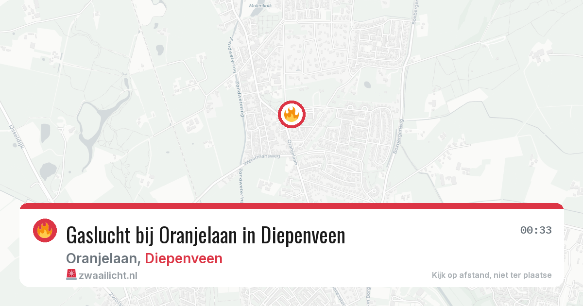 Gaslucht bij Oranjelaan in Diepenveen — 9 apr 2026