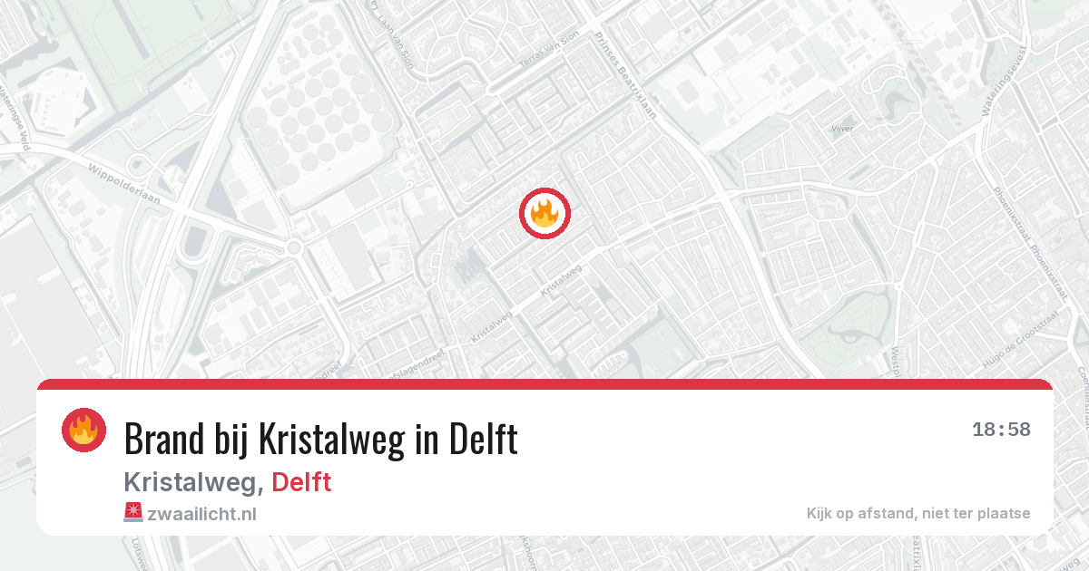 Brand bij Kristalweg in Delft — 26 jun 2026