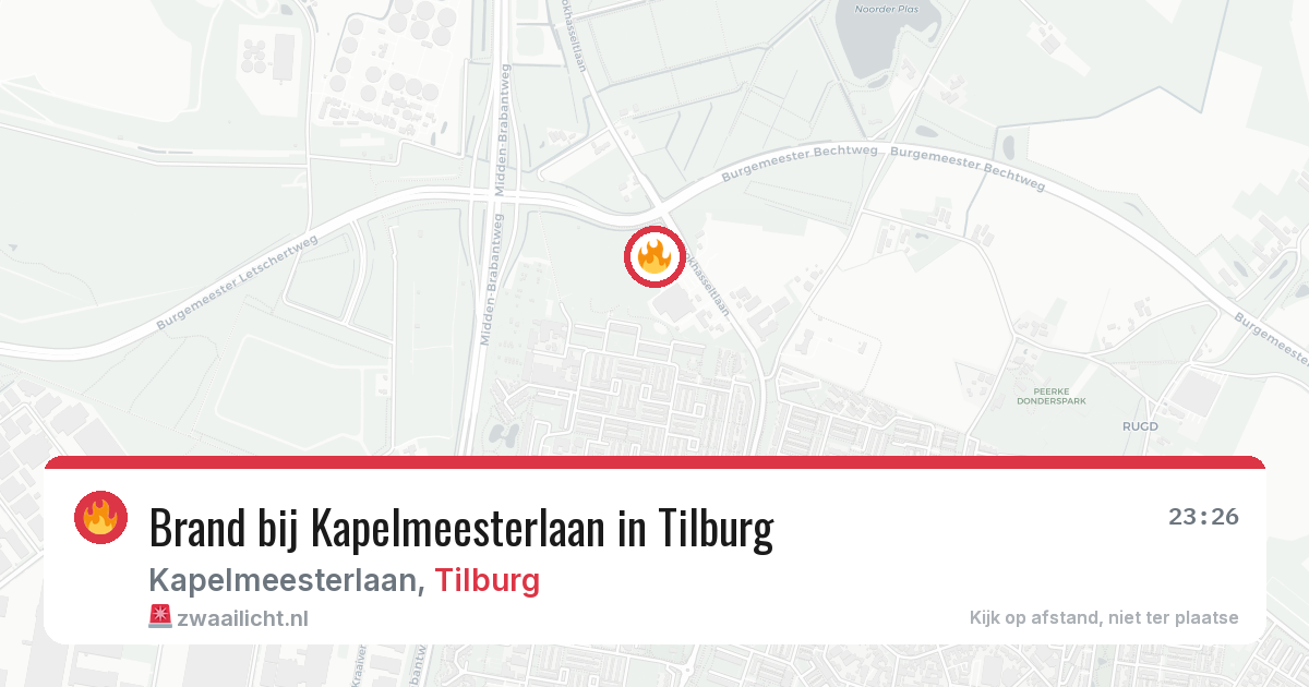 Brand bij Kapelmeesterlaan in Tilburg — 25 jun 2026