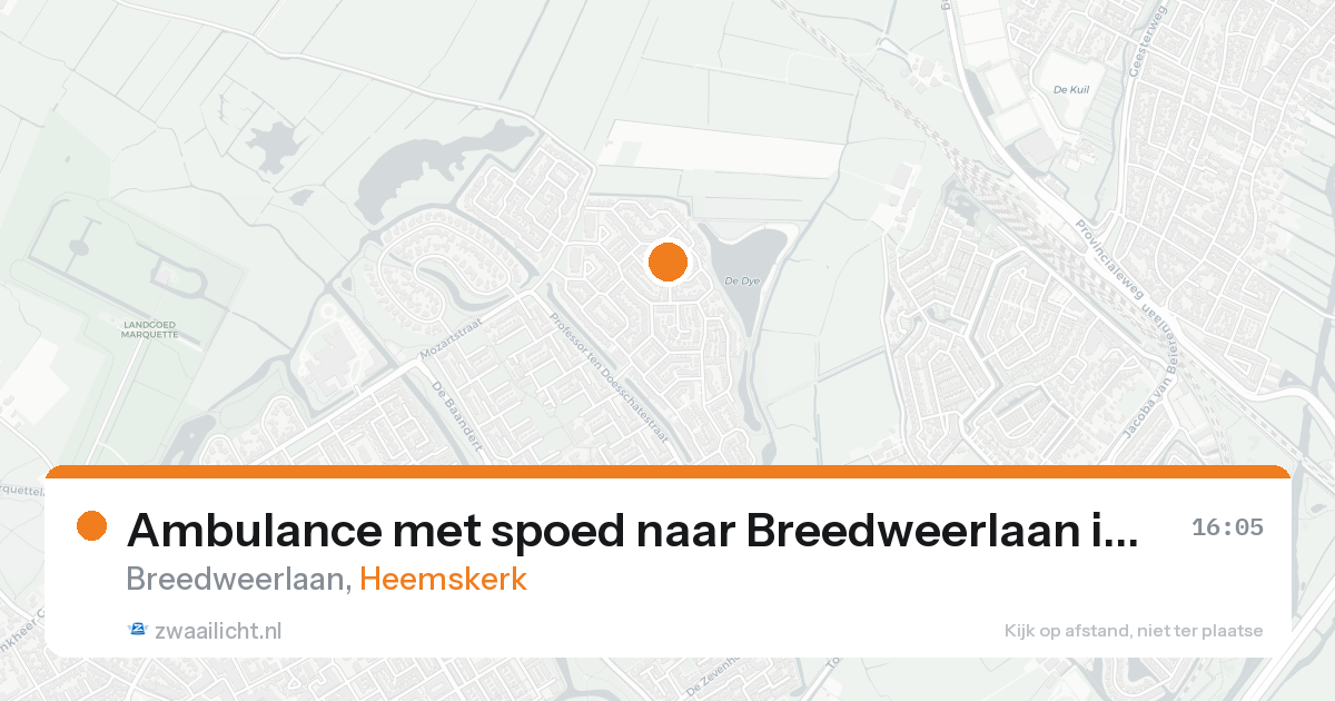 Ambulance met spoed naar Breedweerlaan in Heemskerk — 23 aug 2026