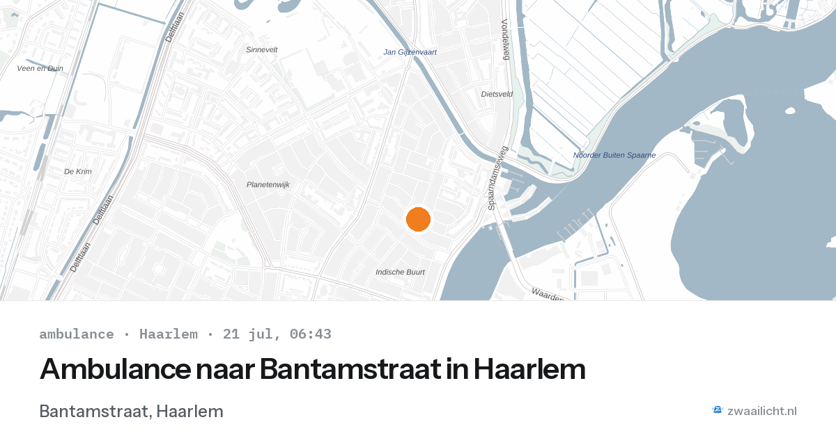 Ambulance naar Bantamstraat in Haarlem — 21 jul 2026