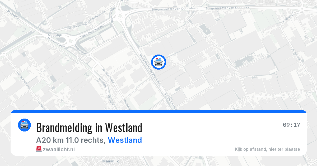 Brandmelding in Westland — 12 aug 2026