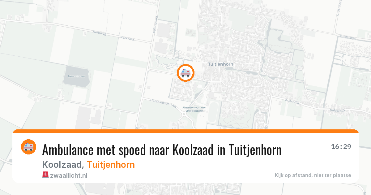 Ambulance met spoed naar Koolzaad in Tuitjenhorn — 27 jun 2026