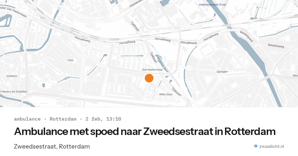 Ambulance met spoed naar Zweedsestraat in Rotterdam — 2 feb 2026