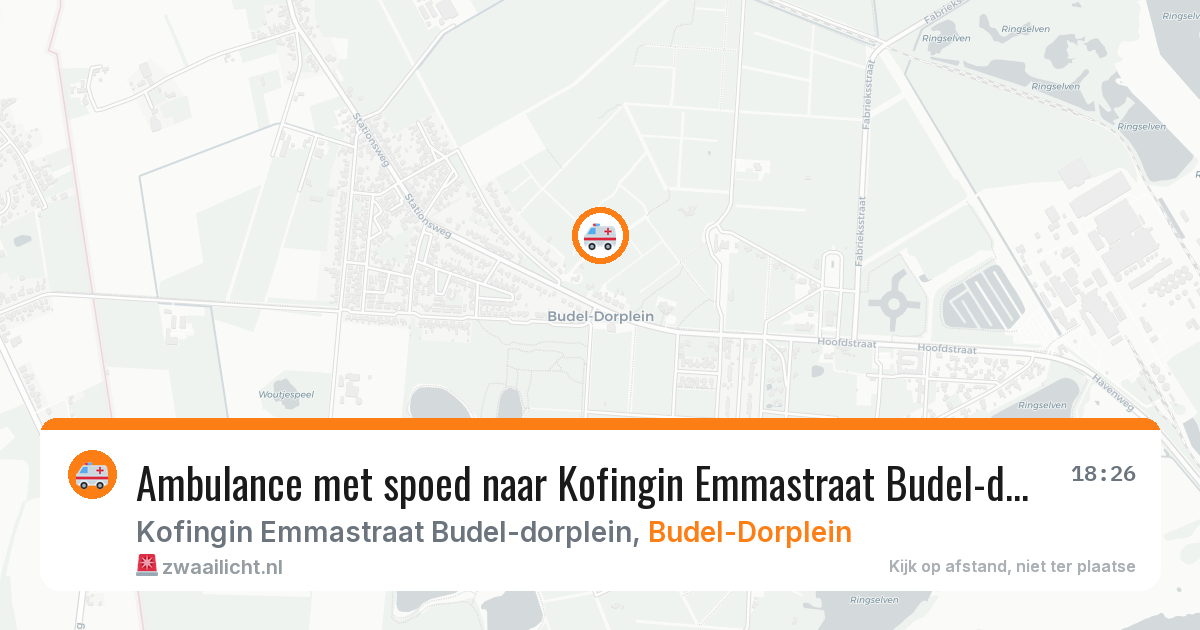 Ambulance met spoed naar Kofingin Emmastraat Budel-dorplein in Budel-Dorplein — 23 jun 2026