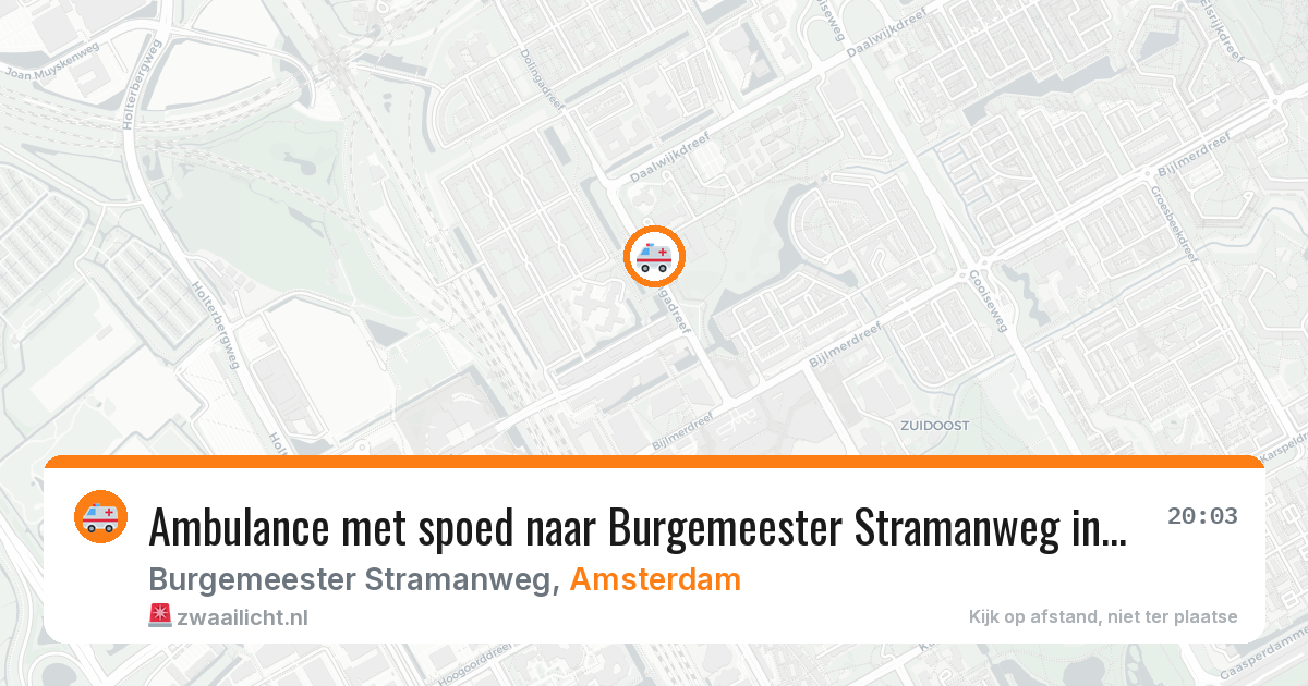 Ambulance met spoed naar Burgemeester Stramanweg in Amsterdam — 28 jul 2026