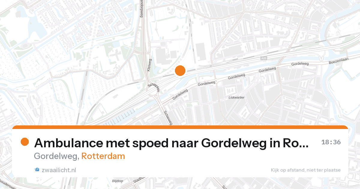 Ambulance met spoed naar Gordelweg in Rotterdam — 28 aug 2026