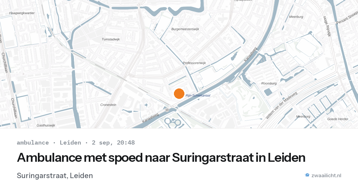 Ambulance met spoed naar Suringarstraat in Leiden — 2 sep 2026