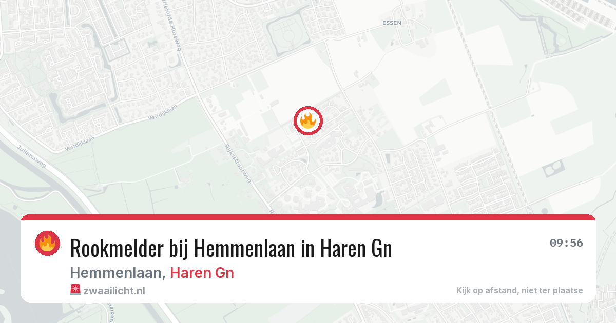 Rookmelder bij Hemmenlaan in Haren Gn — 11 jul 2026