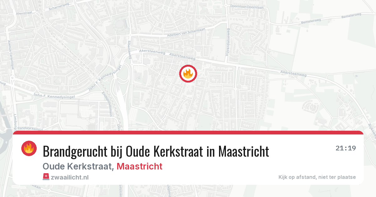 Brandgerucht bij Oude Kerkstraat in Maastricht — 16 jun 2026