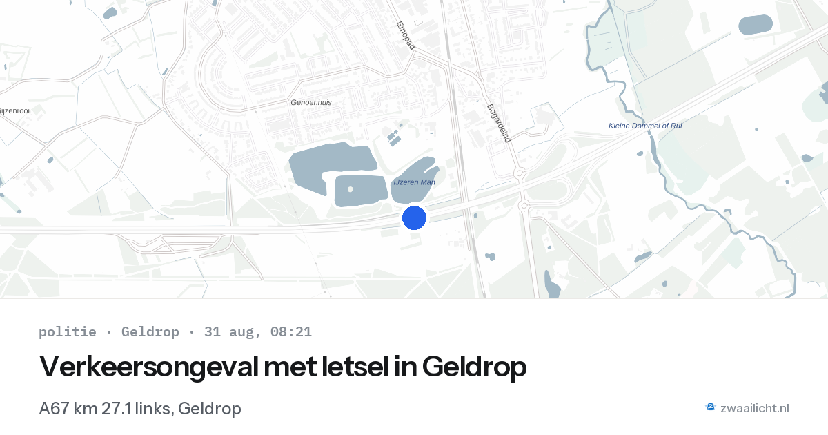 Verkeersongeval met letsel in Geldrop — 31 aug 2026