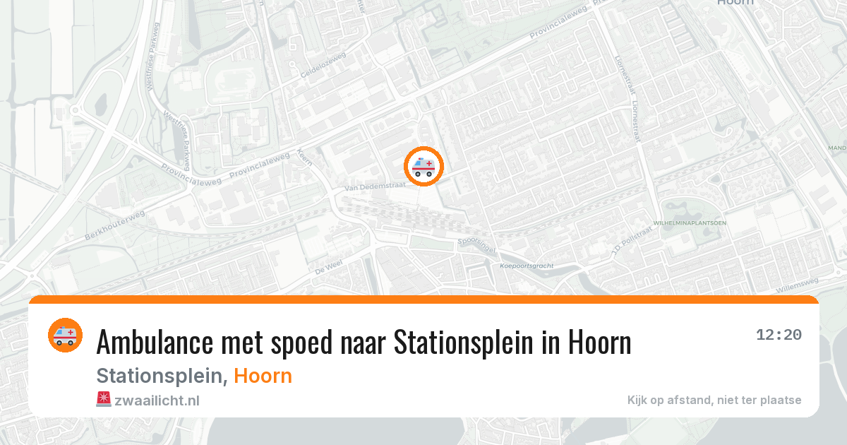 Ambulance met spoed naar Stationsplein in Hoorn — 26 apr 2026