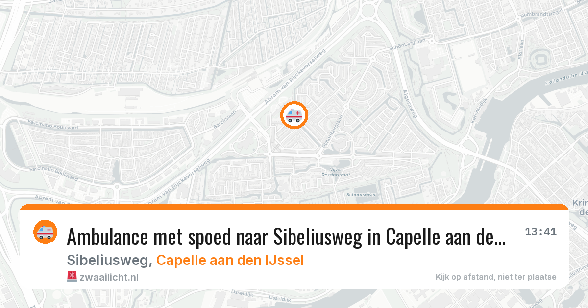 Ambulance met spoed naar Sibeliusweg in Capelle aan den IJssel — 27 jun 2026