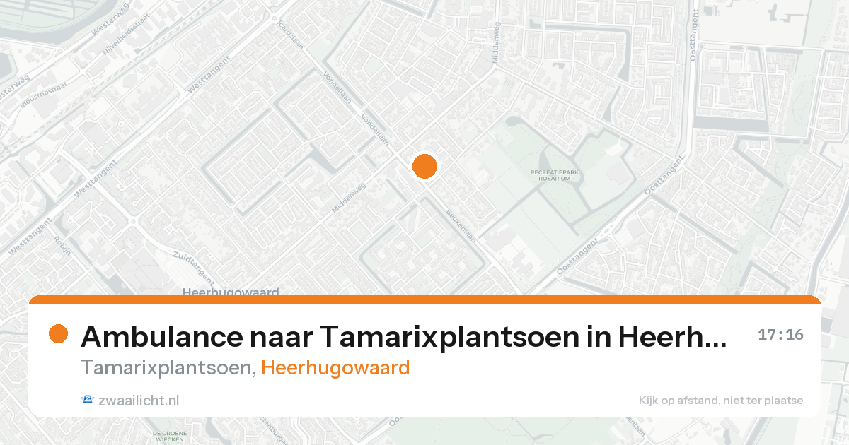 Ambulance naar Tamarixplantsoen in Heerhugowaard — 20 aug 2026