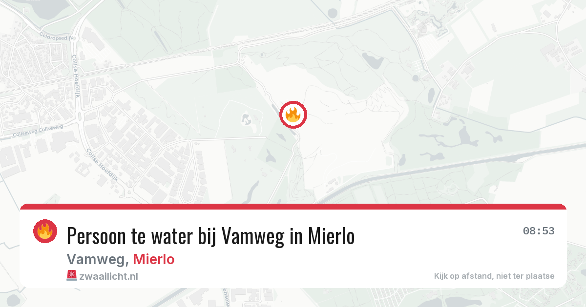 Persoon te water bij Vamweg in Mierlo — 25 jun 2026