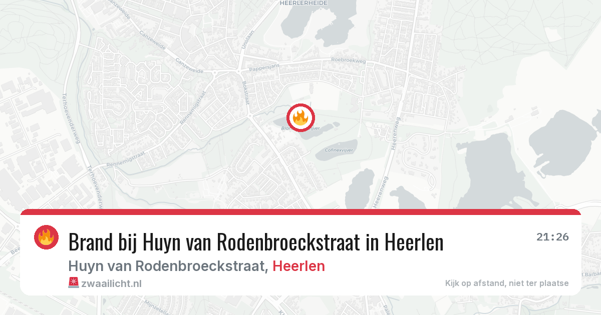 Brand bij Huyn van Rodenbroeckstraat in Heerlen — 27 jun 2026