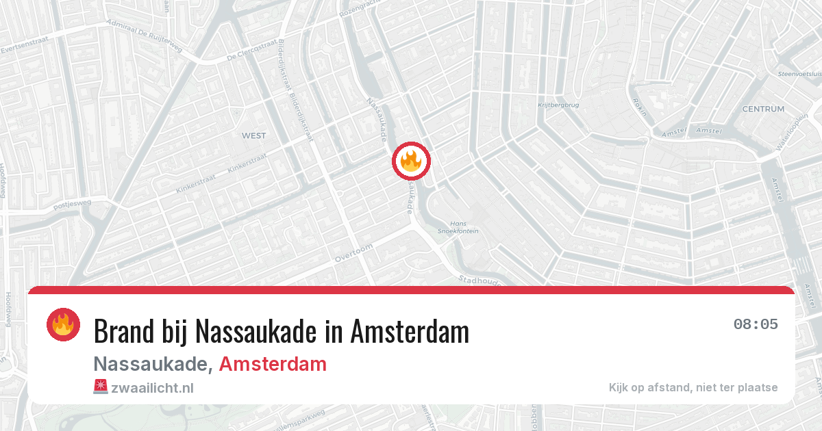 Brand bij Nassaukade in Amsterdam — 10 jul 2026