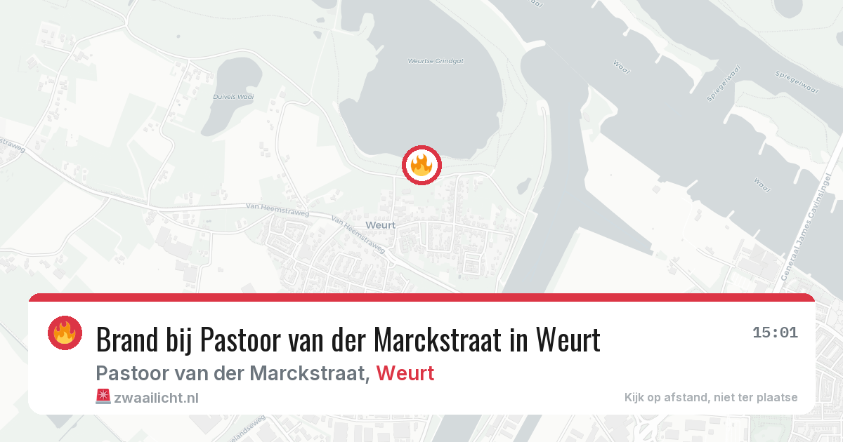 Brand bij Pastoor van der Marckstraat in Weurt — 13 mrt 2026