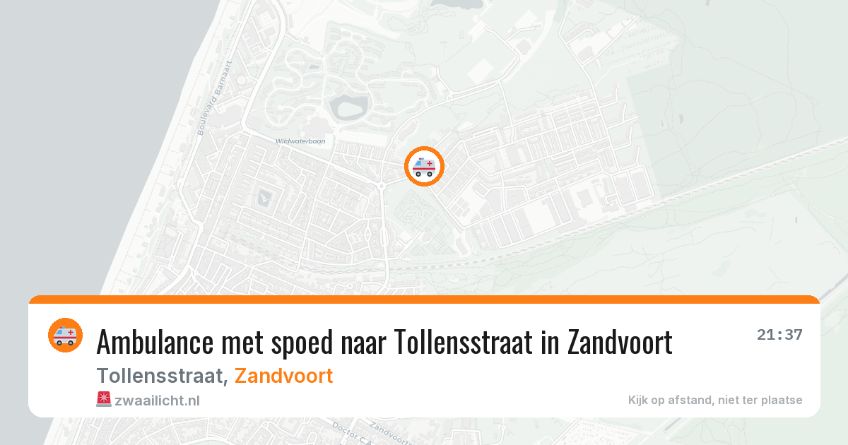 Ambulance met spoed naar Tollensstraat in Zandvoort — 12 apr 2026