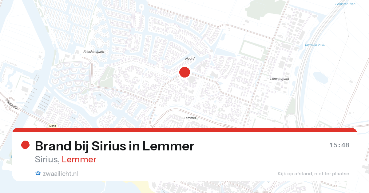 Brand bij Sirius in Lemmer — 14 aug 2026