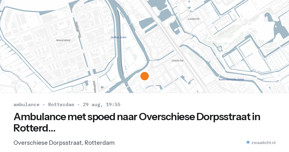 Ambulance met spoed naar Overschiese Dorpsstraat in Rotterdam — 29 aug 2026