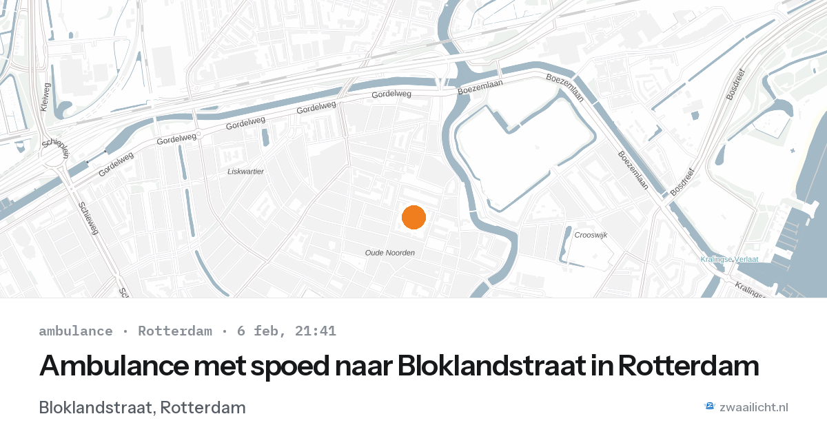 Ambulance met spoed naar Bloklandstraat in Rotterdam — 6 feb 2026
