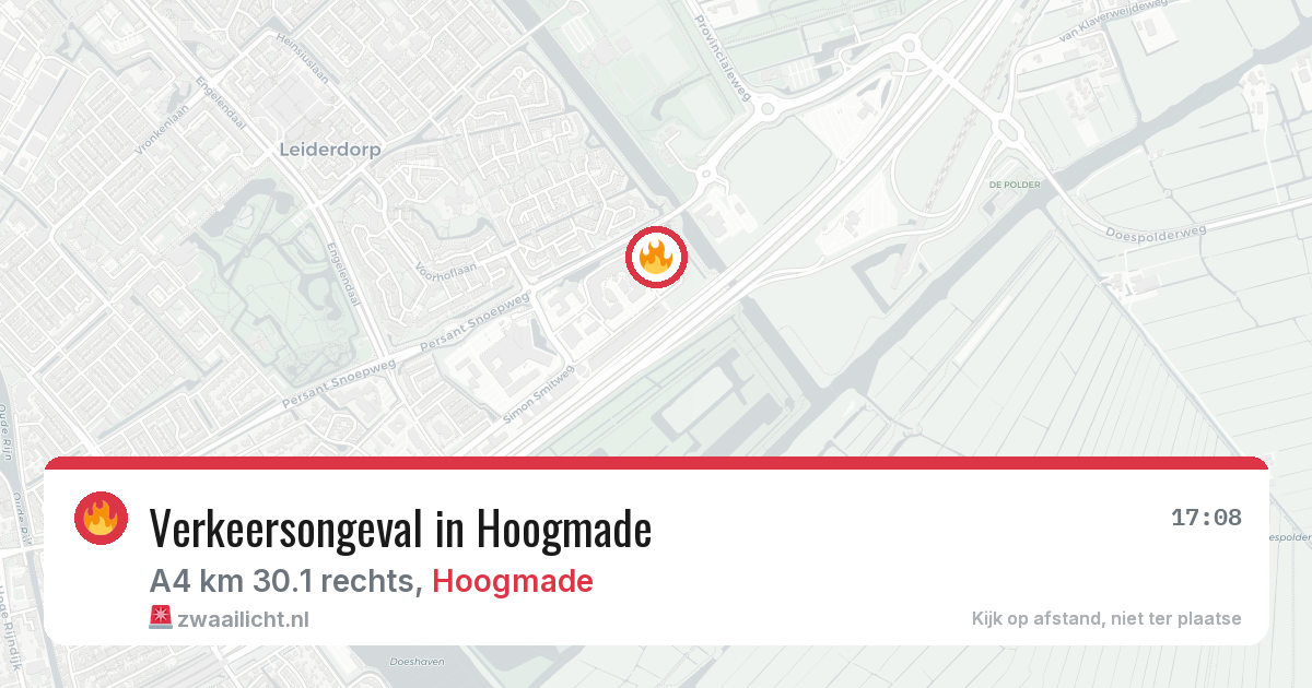 Verkeersongeval in Hoogmade — 13 aug 2026