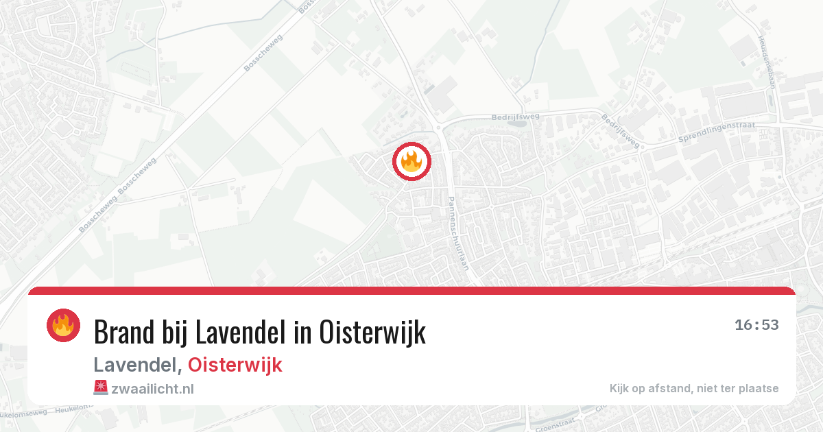 Brand bij Lavendel in Oisterwijk — 19 jul 2026