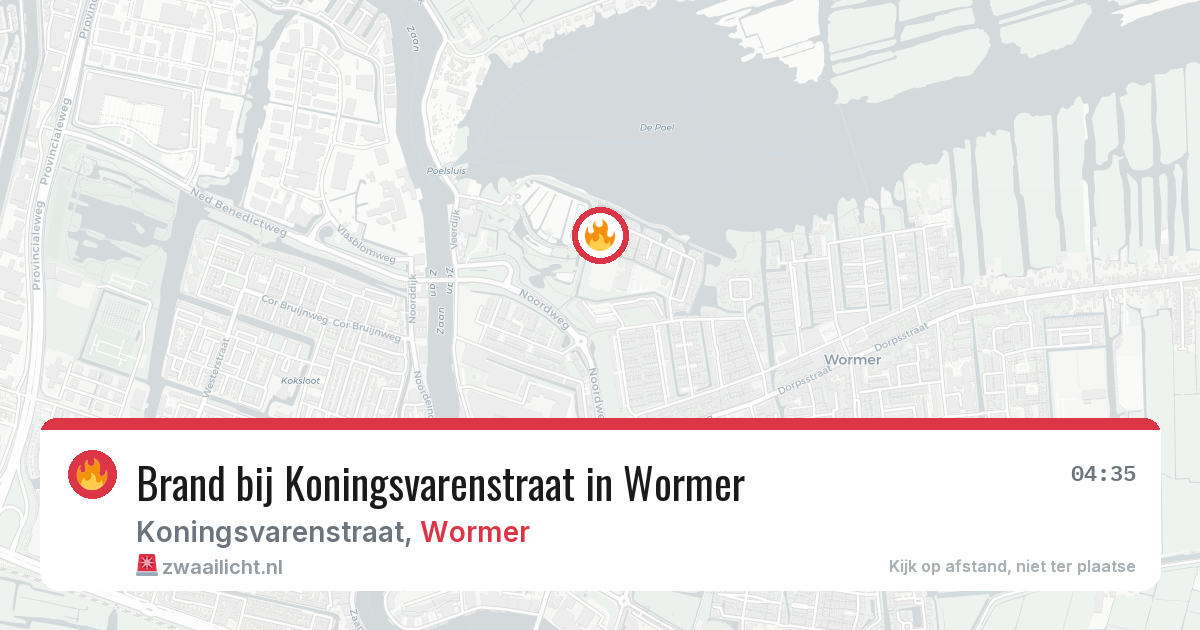 Brand bij Koningsvarenstraat in Wormer — 11 mei 2026