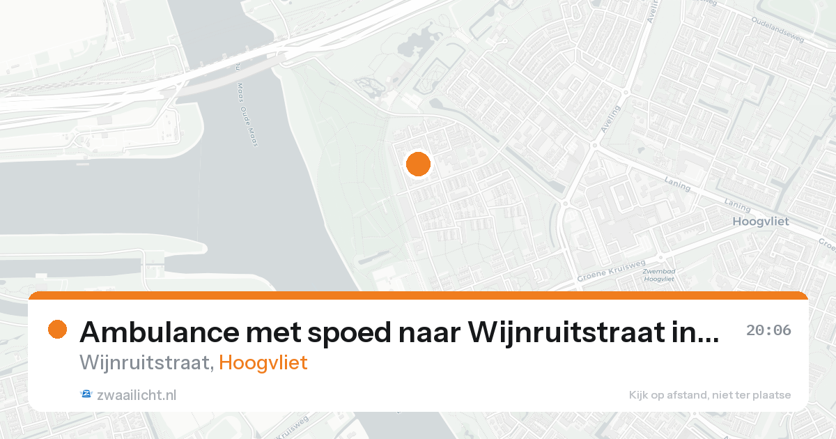 Ambulance met spoed naar Wijnruitstraat in Hoogvliet — 20 aug 2026
