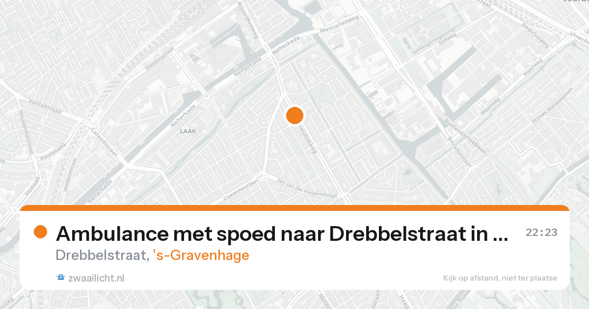 Ambulance met spoed naar Drebbelstraat in 's-Gravenhage — 15 aug 2026