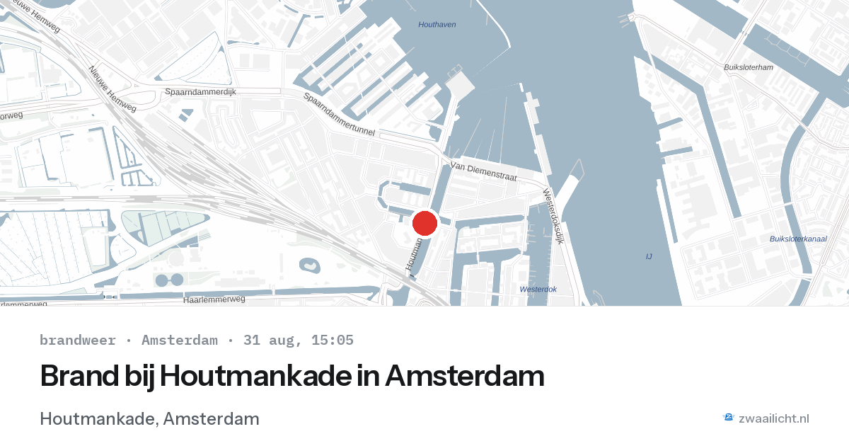 Brand bij Houtmankade in Amsterdam — 31 aug 2026