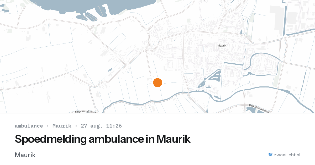 Spoedmelding ambulance in Maurik — 27 aug 2026