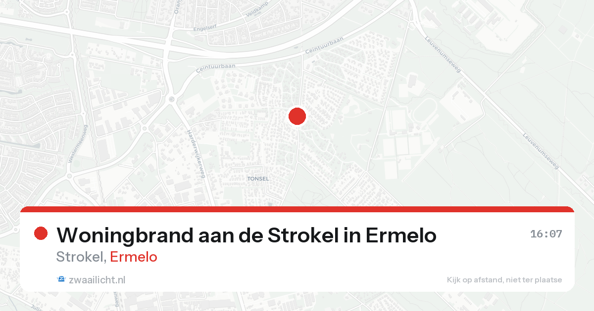 Woningbrand aan de Strokel in Ermelo — 15 aug 2026