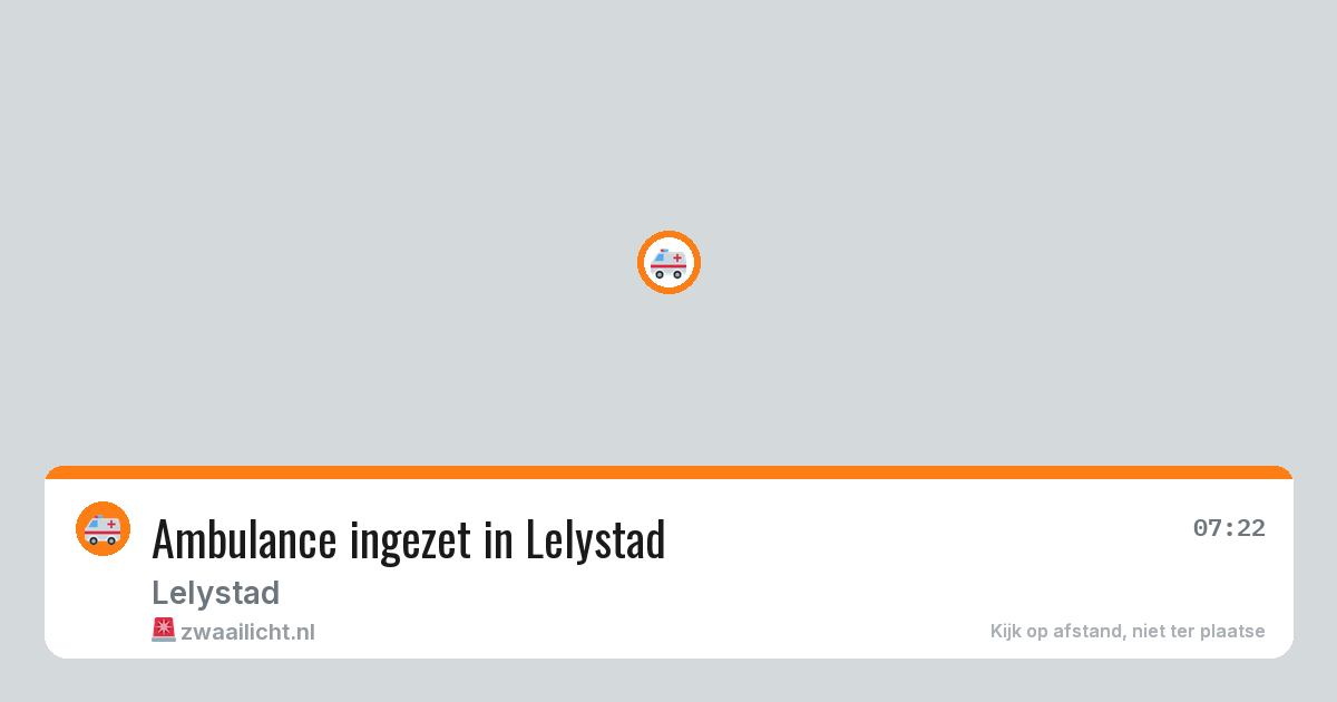 Ambulance ingezet in Lelystad — 11 aug 2026