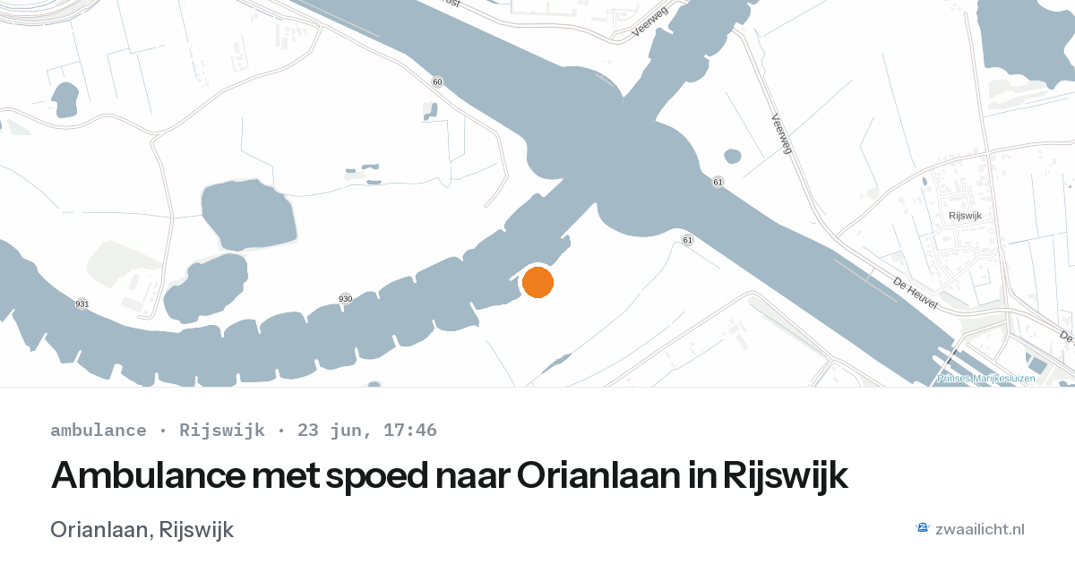 Ambulance met spoed naar Orianlaan in Rijswijk — 23 jun 2026