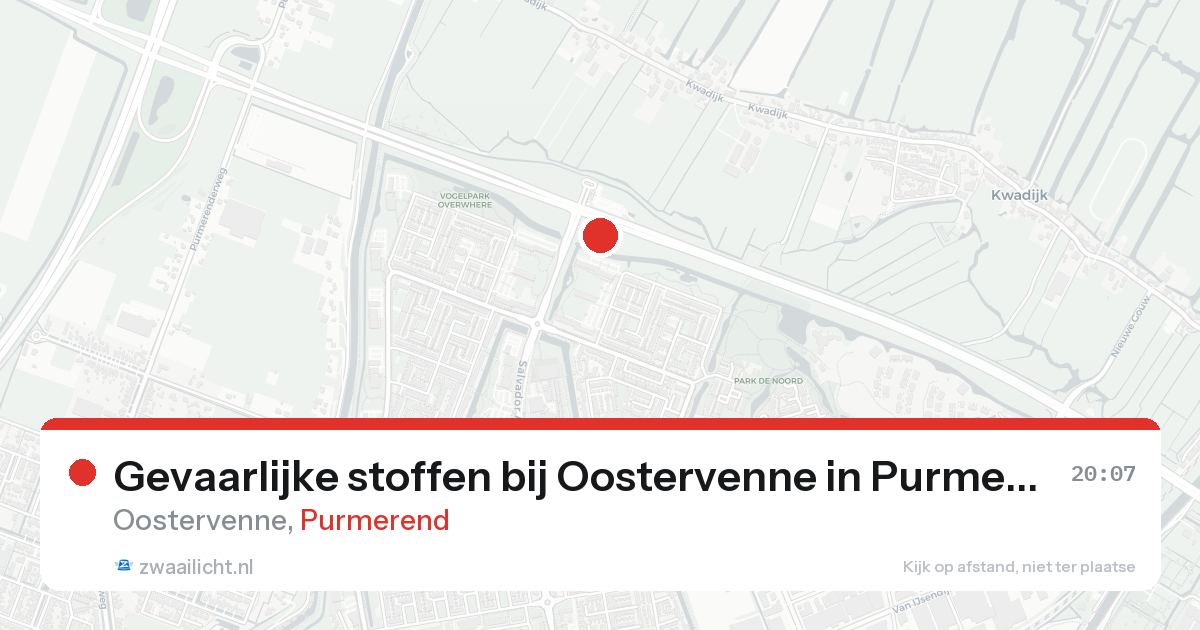 Gevaarlijke stoffen bij Oostervenne in Purmerend — 3 mei 2026