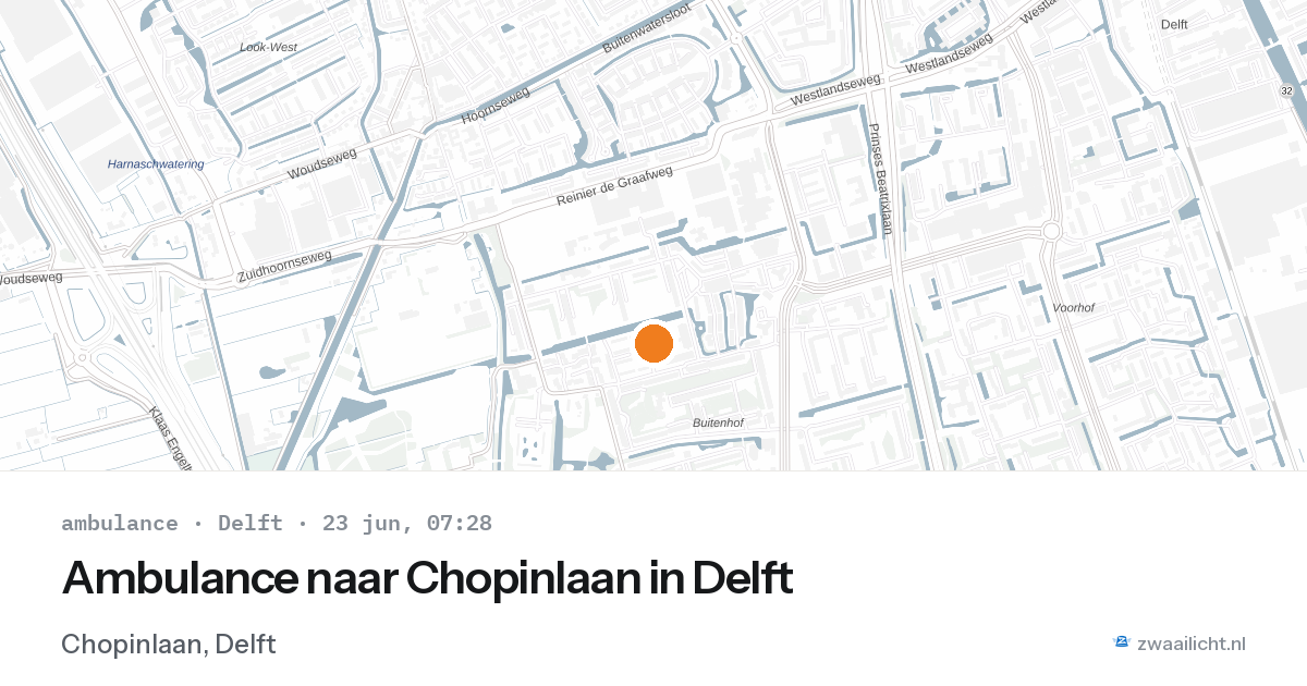 Ambulance naar Chopinlaan in Delft — 23 jun 2026