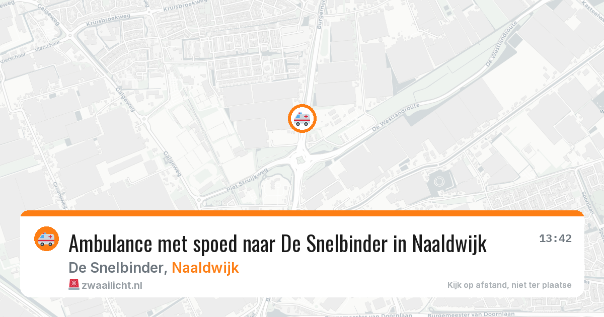 Ambulance met spoed naar De Snelbinder in Naaldwijk — 12 aug 2026