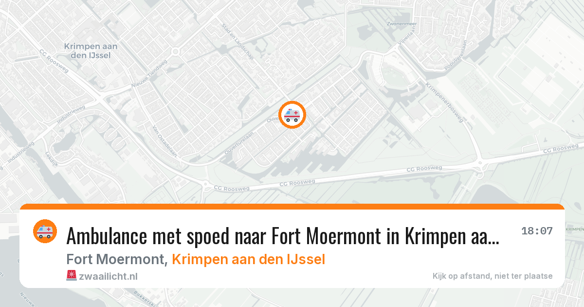 Ambulance met spoed naar Fort Moermont in Krimpen aan den IJssel — 12 jul 2026