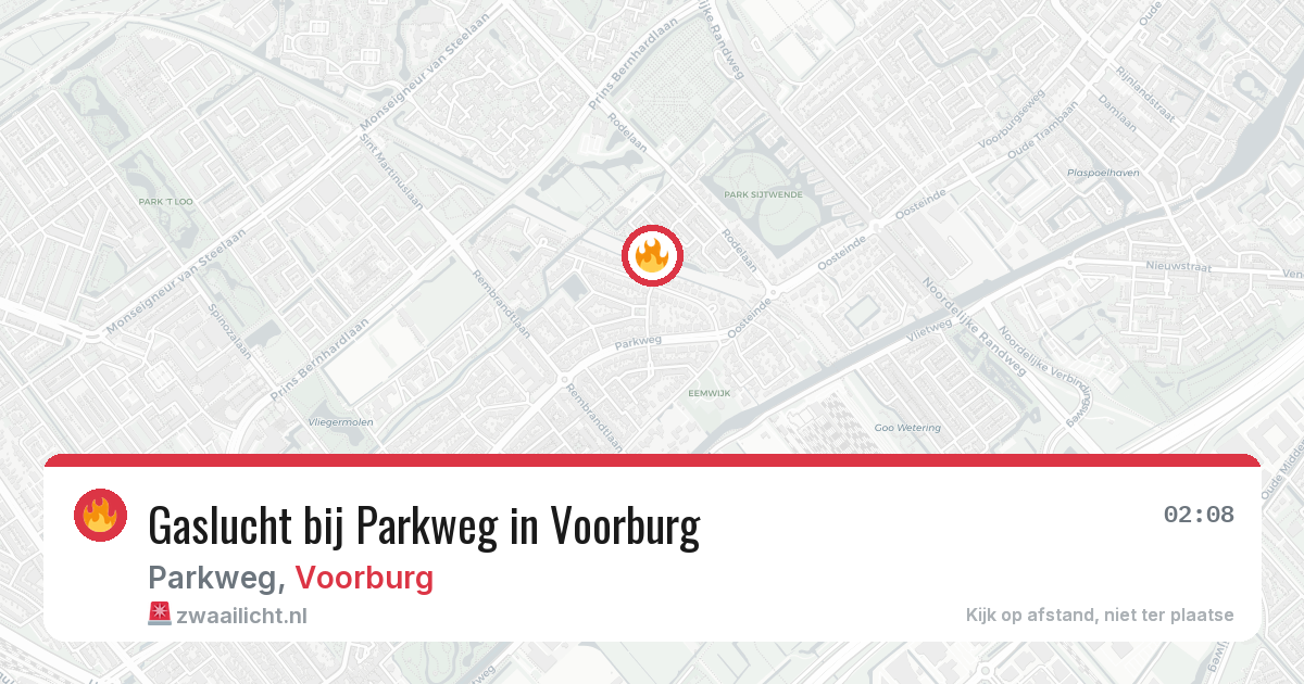 Gaslucht bij Parkweg in Voorburg — 12 jun 2026