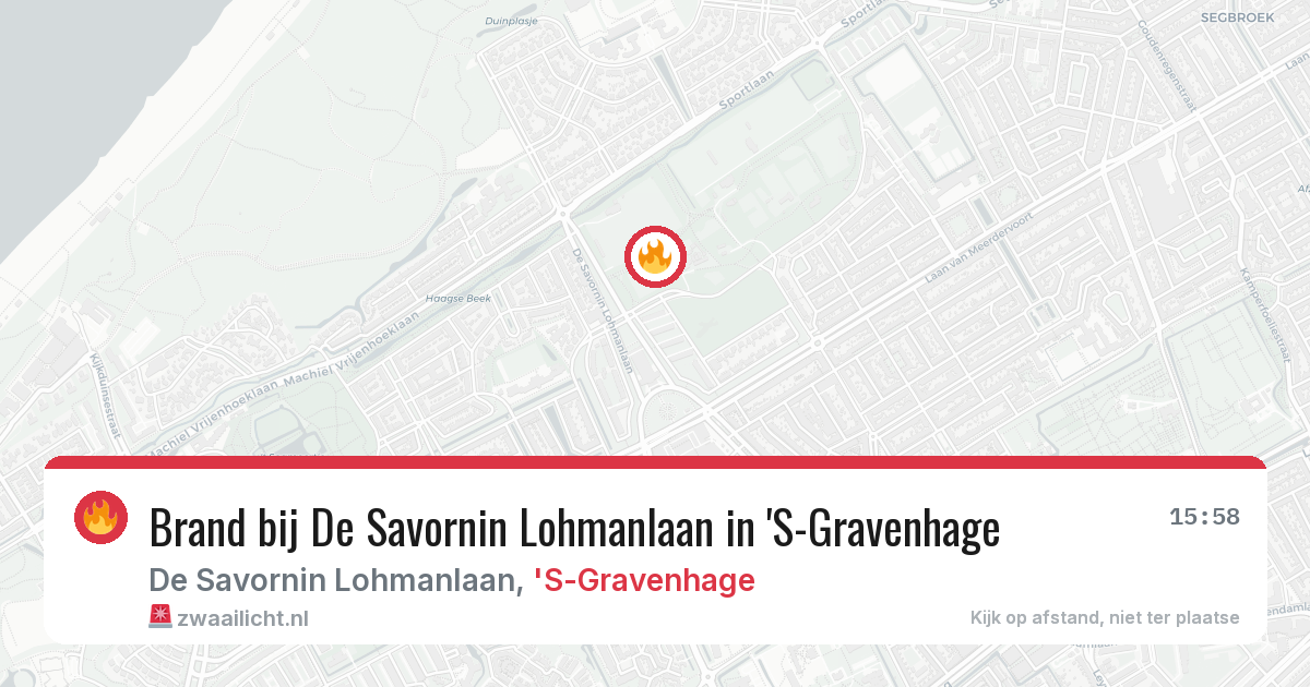 Brand bij De Savornin Lohmanlaan in 'S-Gravenhage — 21 apr 2026