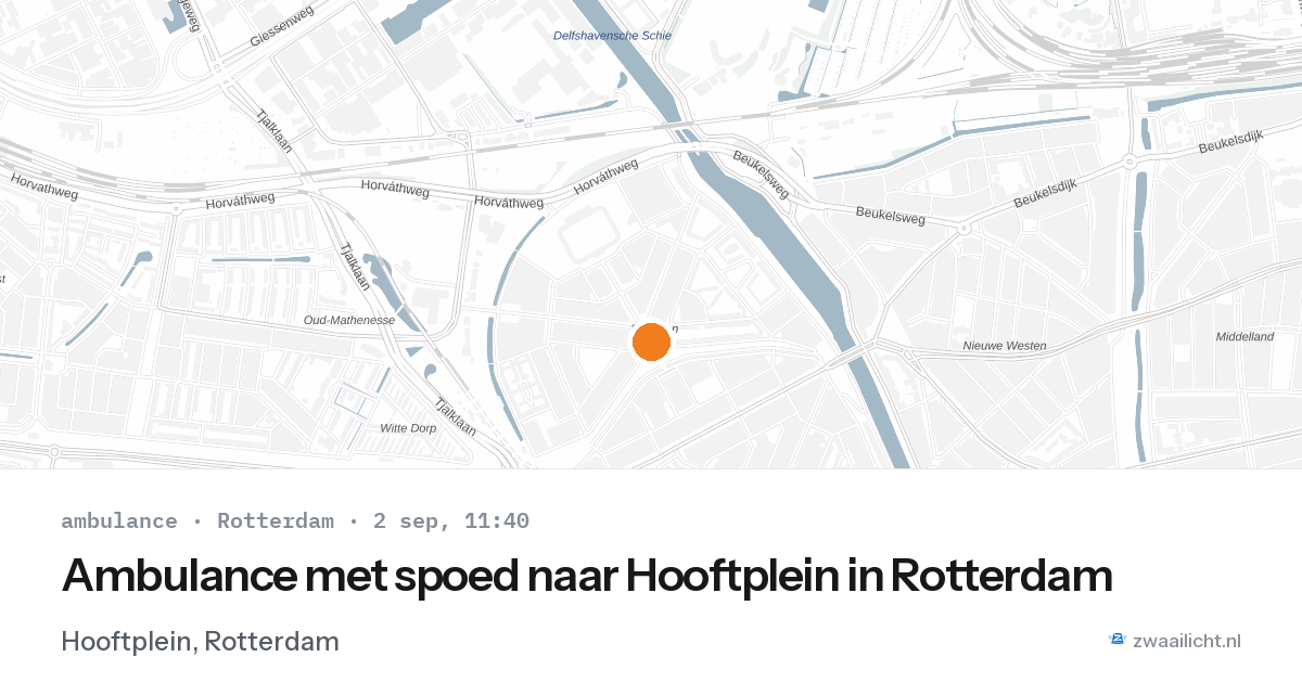 Ambulance met spoed naar Hooftplein in Rotterdam — 2 sep 2026
