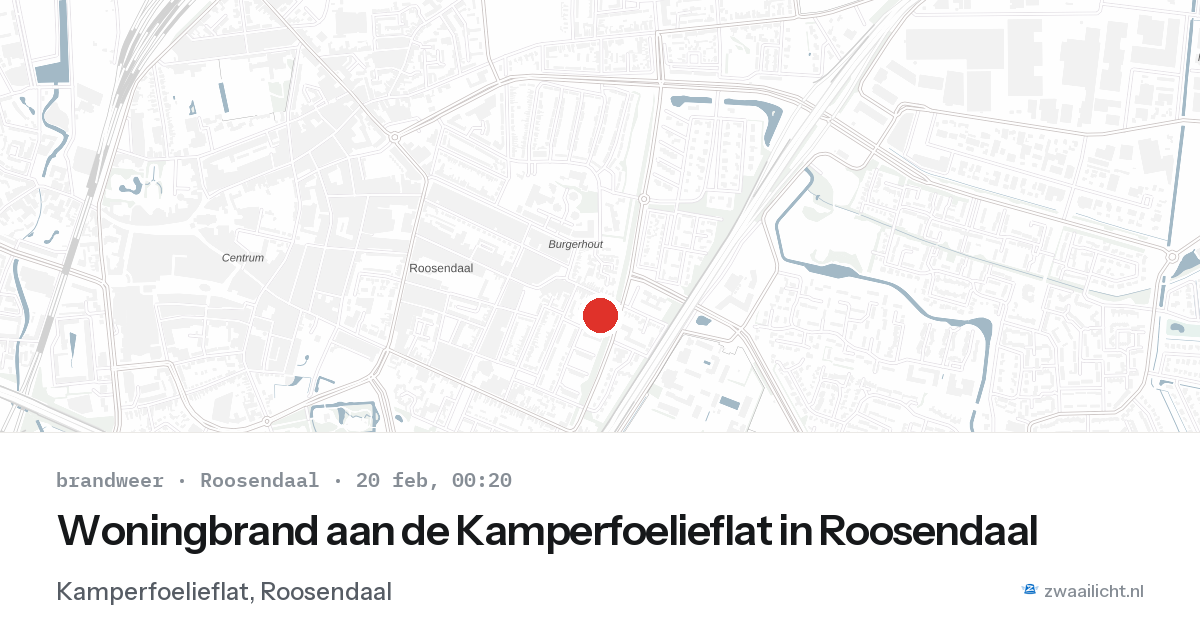 Woningbrand aan de Kamperfoelieflat in Roosendaal — 19 feb 2026