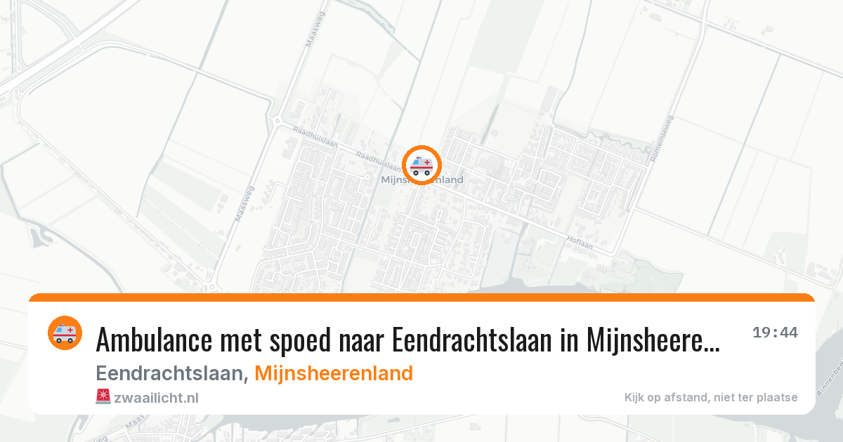 Ambulance met spoed naar Eendrachtslaan in Mijnsheerenland — 25 mei 2026