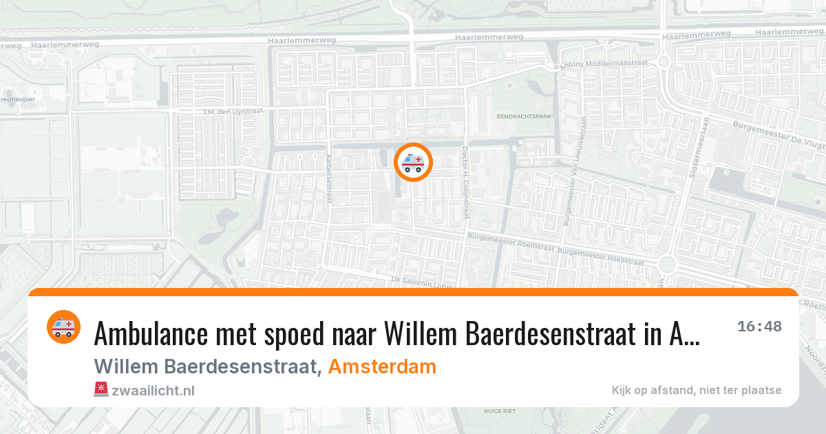 Ambulance met spoed naar Willem Baerdesenstraat in Amsterdam — 3 jul 2026