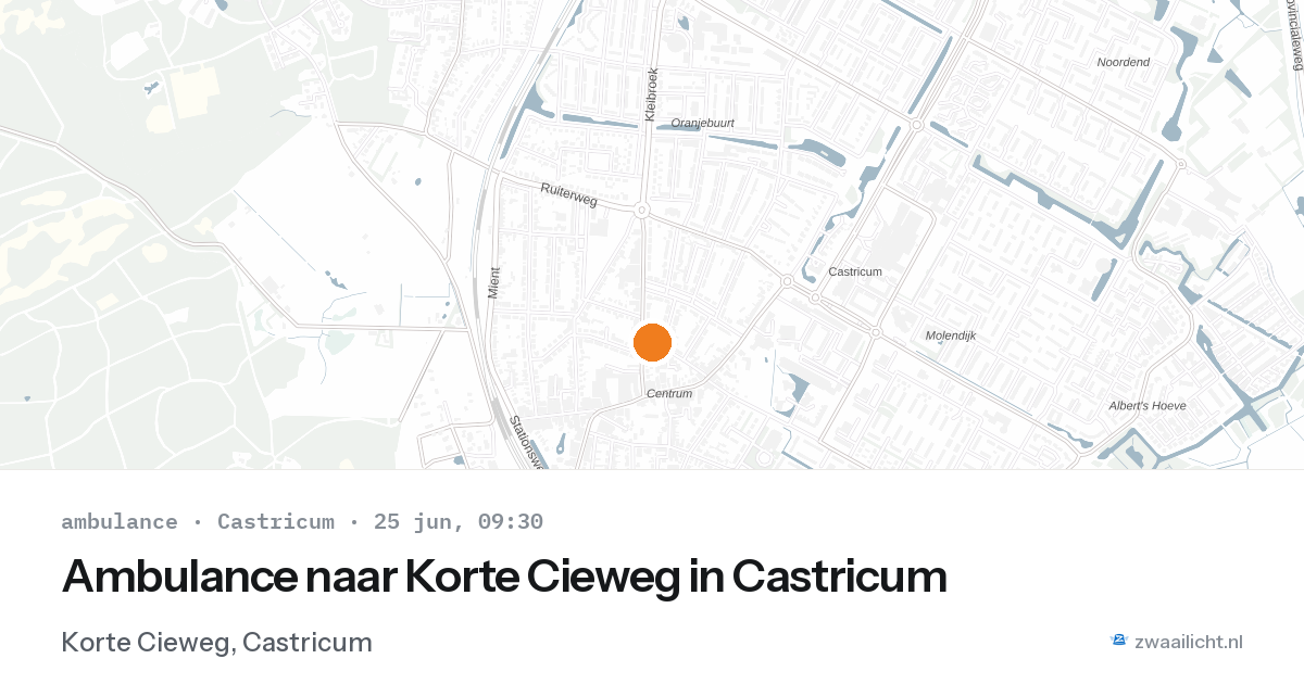 Ambulance naar Korte Cieweg in Castricum — 25 jun 2026