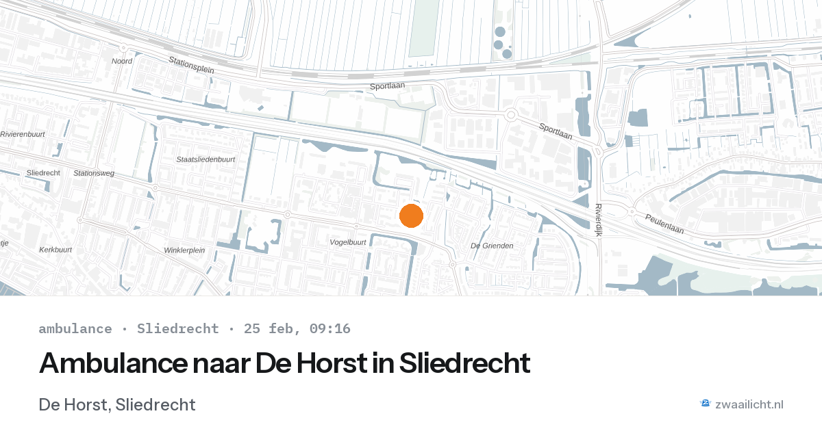 Ambulance naar De Horst in Sliedrecht — 25 feb 2026